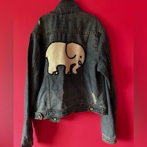 Ivory Ella Blue and White Jean Jacket Classic Style